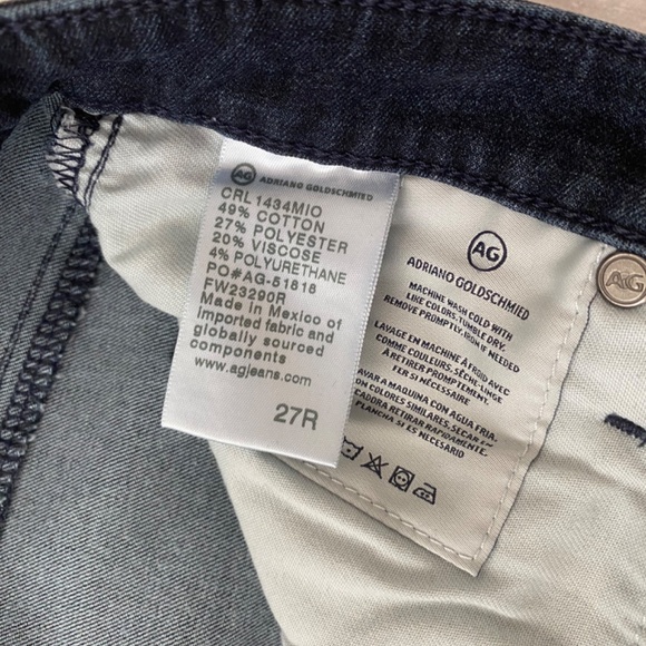 AG Adriano Goldschmied Prima Cigarette Contour 360 Denim Dark Blue Jeans 27x30 - Picture 3 of 15